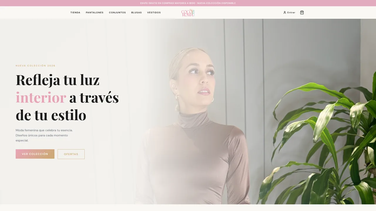 Captura del sitio web Cocoroma (Moda Femenina) desarrollado por TodoVending Digital